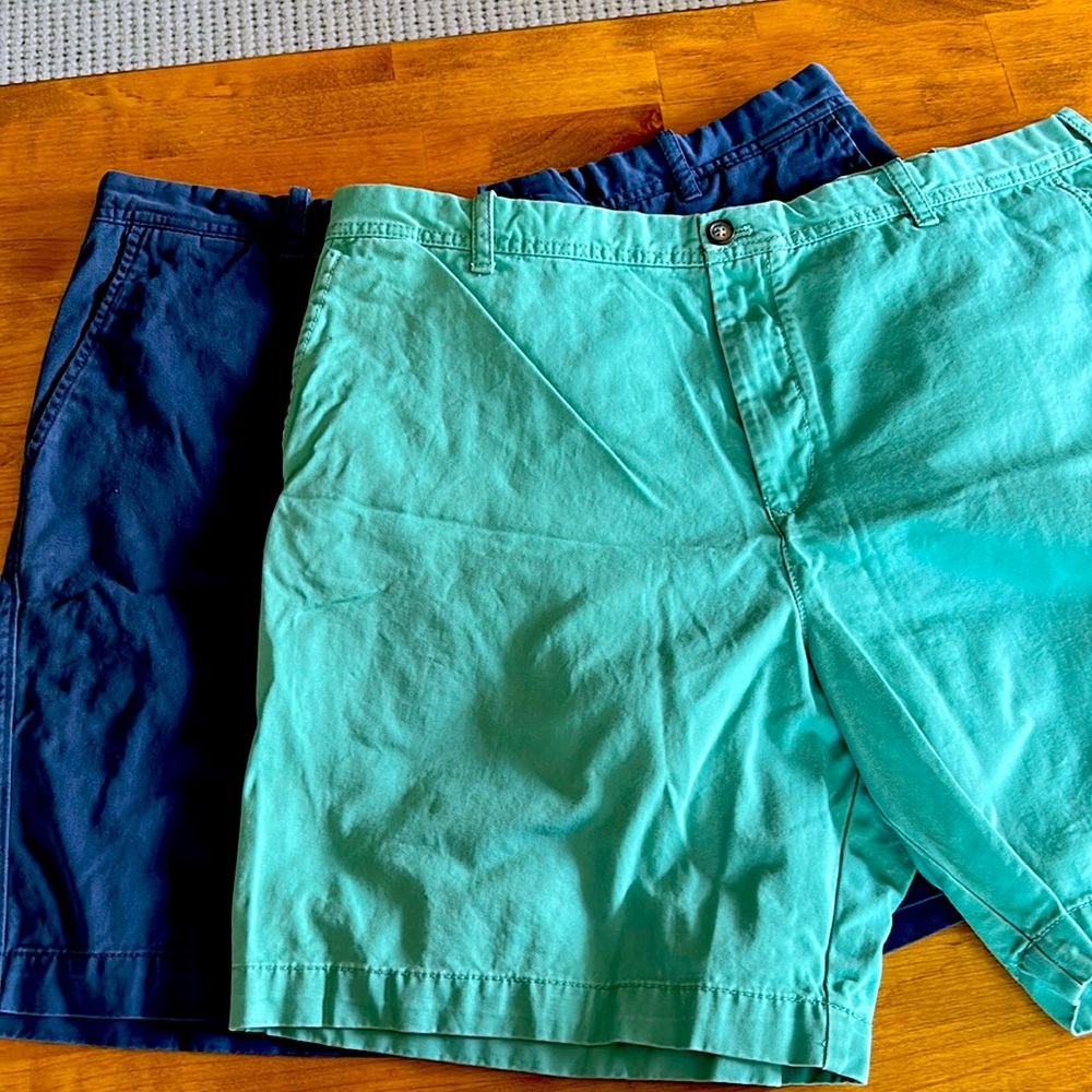 Men's Green and Blue Shorts